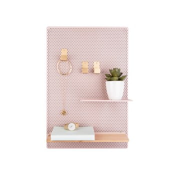 Avizier din metal pt living perky, 34,5 x 52,5 cm, roz deschis