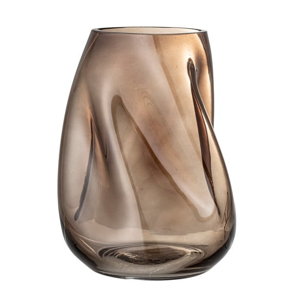 Hnědá skleněná váza Bloomingville Ingolf, výška 26 cm