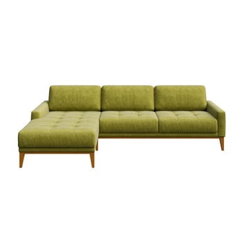 Colțar cu șezlong pe partea stângă mesonica musso tufted, verde
