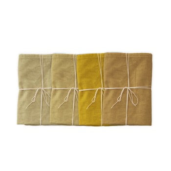 Set 4 șervețele textile linen couture beige, 43 x 43 cm