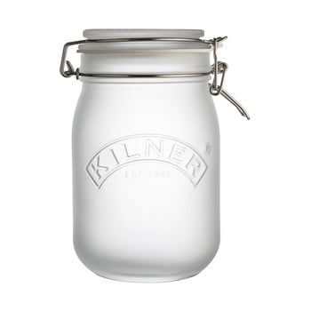Borcan cu clips kilner, 1 l, alb