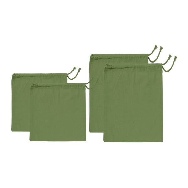 Sada 4 zelených svačinových sáčků z recyklované bavlny Ladelle Eco
