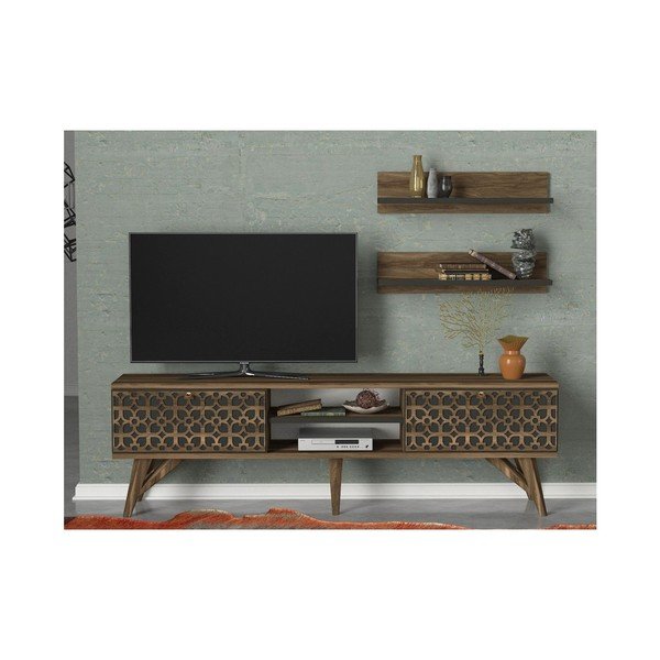 TV komoda v dekoru ořechového dřeva Fina