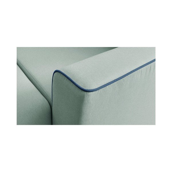 Mátově zelenárohová rozkládací pohovka s lenoškou Bobochic Paris Panoramique XXL Mola, pravý roh