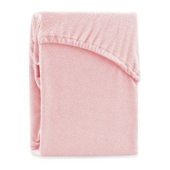 Cearșaf elastic pentru pat dublu ameliahome ruby peach, 220-240 x 220 cm, roz deschis