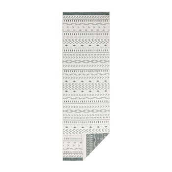Covor reversibil adecvat interior/exterior bougari kuba, 80 x 350 cm, verde-crem