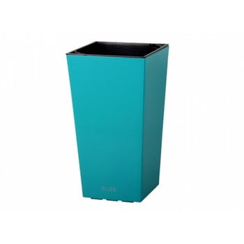 Ghiveci de flori adecvat pentru exterior gardenico elise, înălțime 26 cm, turcoaz lucios
