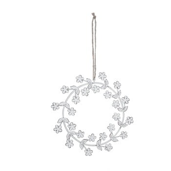 Decorațiune mare suspendată în formă de coroniță ego dekor wreath, ø 20 cm, alb