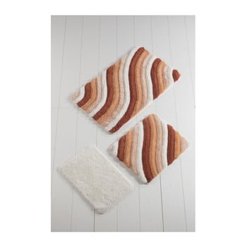 Set 3 somon covoare de baie colorful, roz