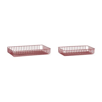 Set 2 tăvi din fier hübsch rojo, roșu