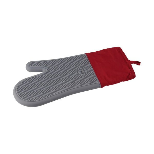 Červeno-šedá silikonová kuchyňská rukavice Dr. Oetker Flexxibel Love