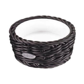 Bol servire din porțelan în coș negru saleen, 10,5 x 4,5 cm