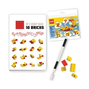 Set agendă, pix și piese de construit lego® stationery classic ducks