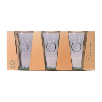 Set 3 pahare din sticlă reciclată ego dekor authentic, 300 ml