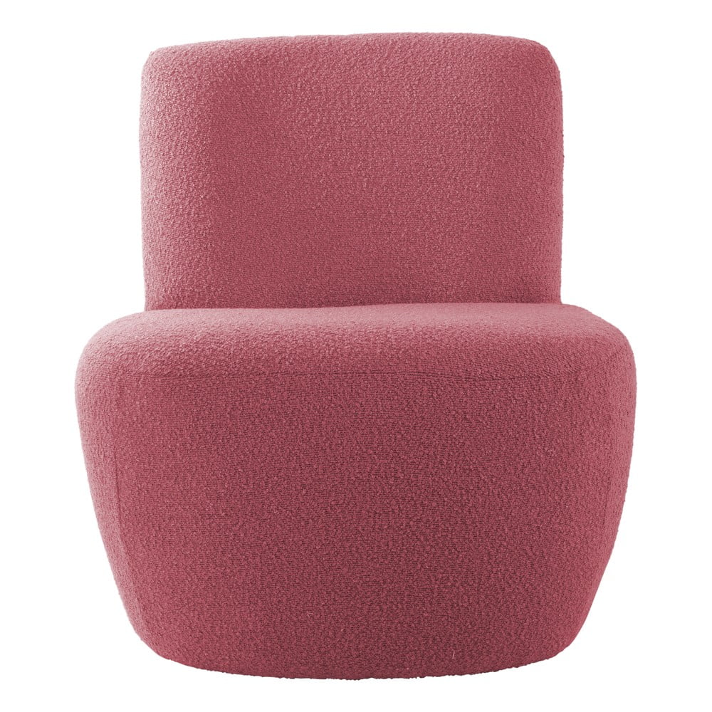 Růžové křeslo z textilie bouclé Ada – Leitmotiv