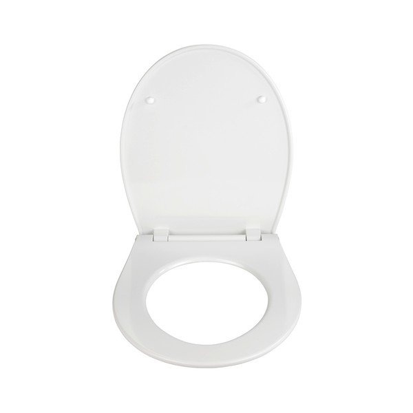 Bílé WC sedátko S LED světly a snadným zavíráním Wenko Gubbio, 44 x 36,8 cm