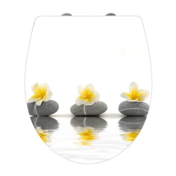 Capac wc cu închidere lentă wenko stone with flowers , 45 x 38,8 cm