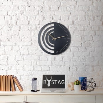 Ceas din metal pentru perete black, 50 x 50 cm