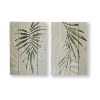 Set 2 tablouri de perete Graham & Brown Peaceful Palm Leaves
