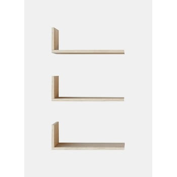 Set 3 rafturi de perete shelfie, maro