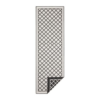Covor cu 2 fețe bougari twin supreme, 80 x 250 cm, negru-crem