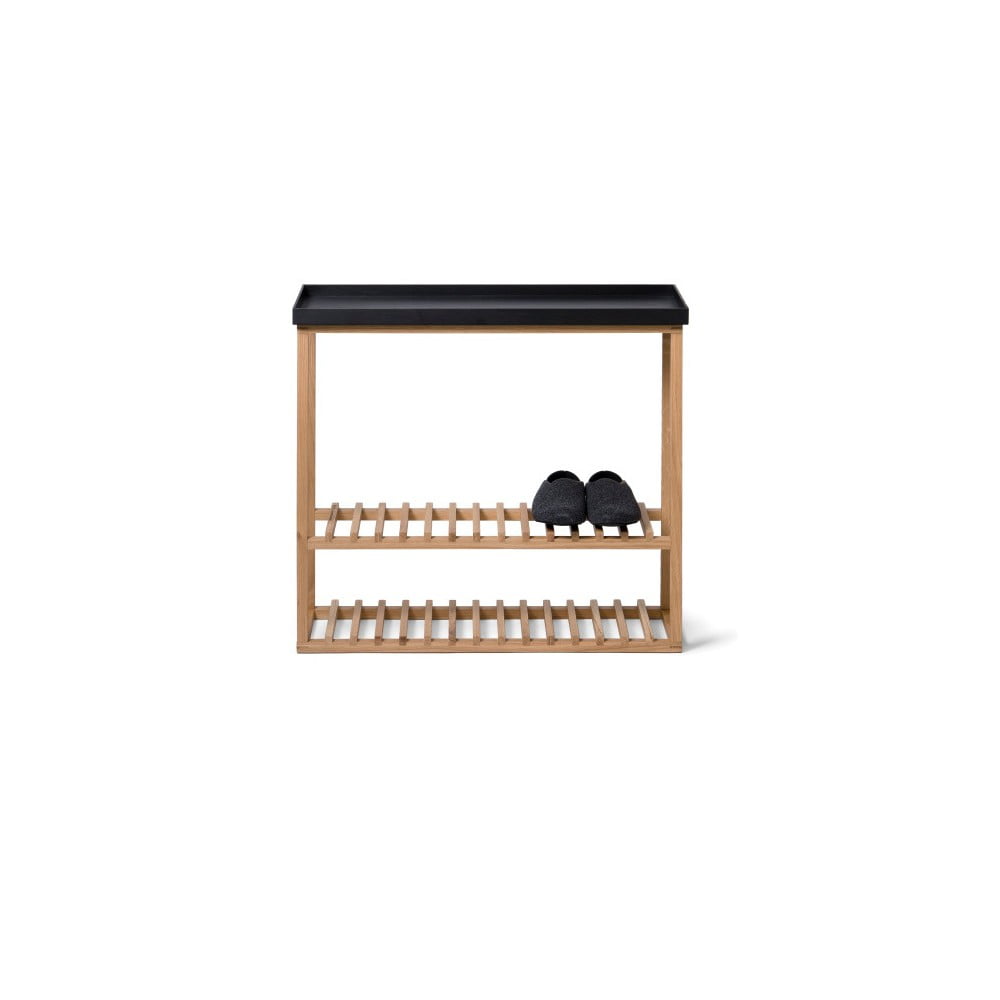 Botník/úložný stolek s černou deskou z dubového dřeva Wireworks Hello Storage