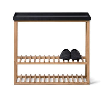 Etajeră încălțăminte/masă auxiliară cu blat negru wireworks hello storage