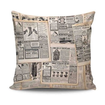 Pernă newspaper, 45 x 45 cm, cu umplutură