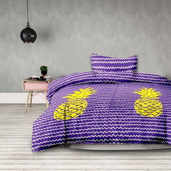 Lenjerie de pat din microfibră ameliahome pineapple, 200 x 200 cm + 50 x 75 cm