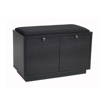 Bancă cu spațiu pentru depozitare și șezut negru rowico confetti, lățime 70 cm, negru