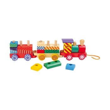 Tren din lemn legler bright colours