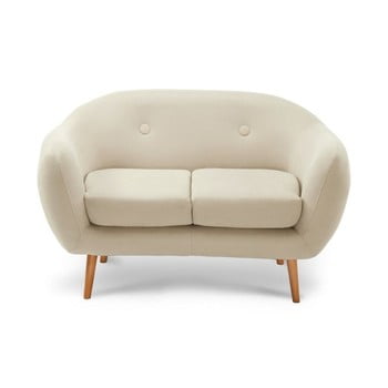 Canapea pentru 2 persoane scandi by stella cadente maison, crem