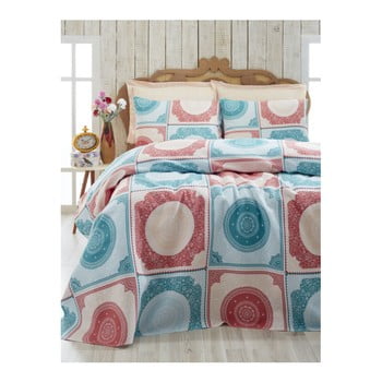 Cuvertură subțire de pat ornament mint, 200 x 235 cm