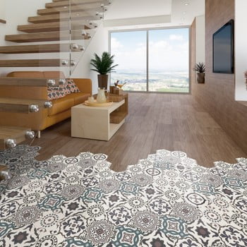 Set 10 autocolante de podea ambiance hexagons solena, 40 x 90 cm