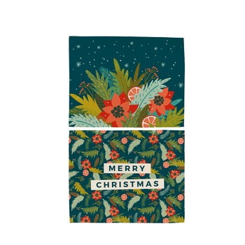 Set 2 șervețele din bumbac cu motive de crăciun butter kings happy merry, 45 x 35 cm