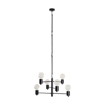 Lustră de 6 becuri opviq lights hexa long, negru
