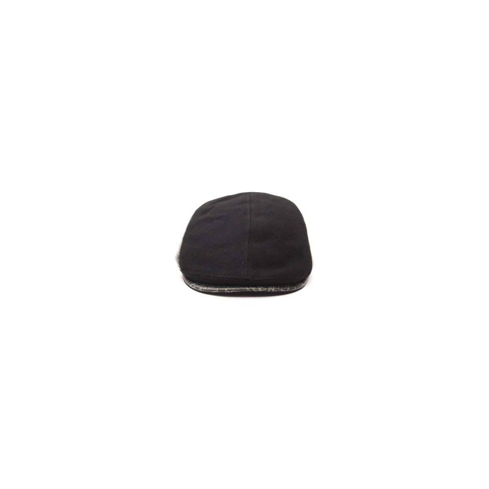 Černá pánská kožená čepice s kšiltem Alviero Martini Rosuto
