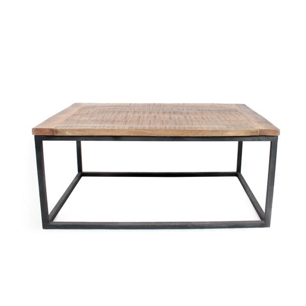 Černý konferenční stolek s deskou z mangového dřeva LABEL51 Box XL