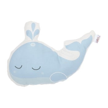 Pernă din amestec de bumbac pentru copii Apolena Pillow Toy Whale, 35 x 24 cm, albastru imagine