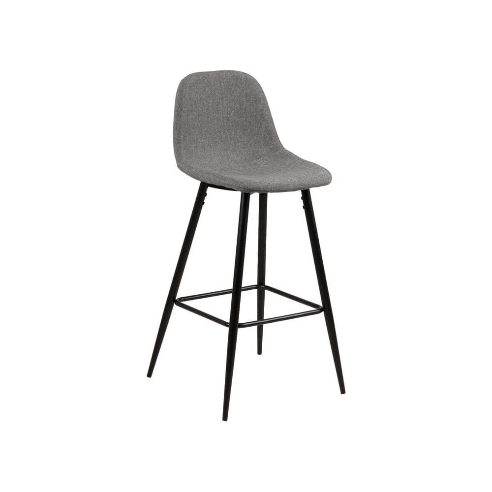 Světle šedá barová židle s kovovým podnožím Actona Wilma