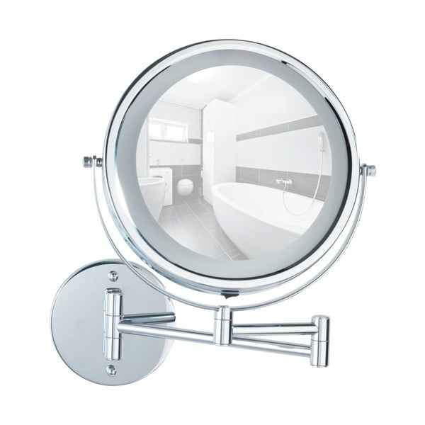 Nástěnné zvětšovací zrcadlo s LED osvětlením Wenko Power-Loc Lumi