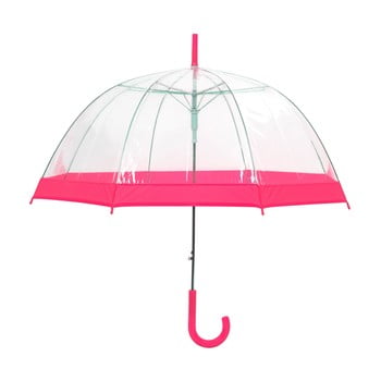 Umbrelă transparentă Ambiance Birdcage Border, ⌀ 85 cm, detalii roz