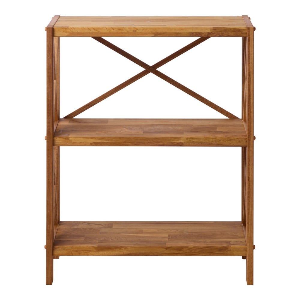 Regál z dubového dřeva v přírodní barvě 70x87 cm X-Shelf – Unique Furniture