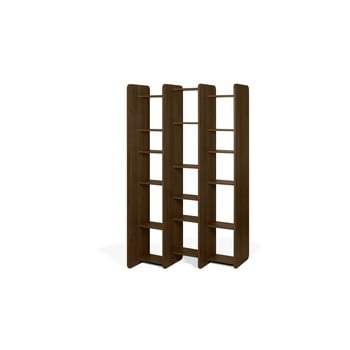 Bibliotecă în decor de lemn de nuc temahome twin, înălțime 187 cm