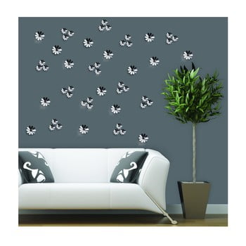 Set autocolante 3d ambiance flowers chic mirror, 12 buc.