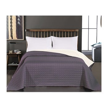 Cuvertură reversibilă din microfibră decoking salise, 220 x 240 cm, alb-gri