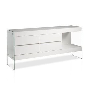  comodă Ángel cerdá glass, alb