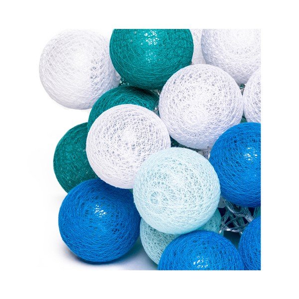 Tyrkysový světelný řetěz s LED žárovkami Luuka, 30 světýlek