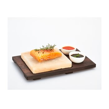 Set tavă, piatră din sare și boluri Bisetti Salt Plate, 20 x 20 cm