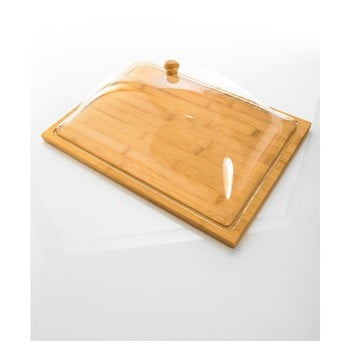 Tavă din bambus cu capac din plastic bambum almendro, 37,5 x 27 cm